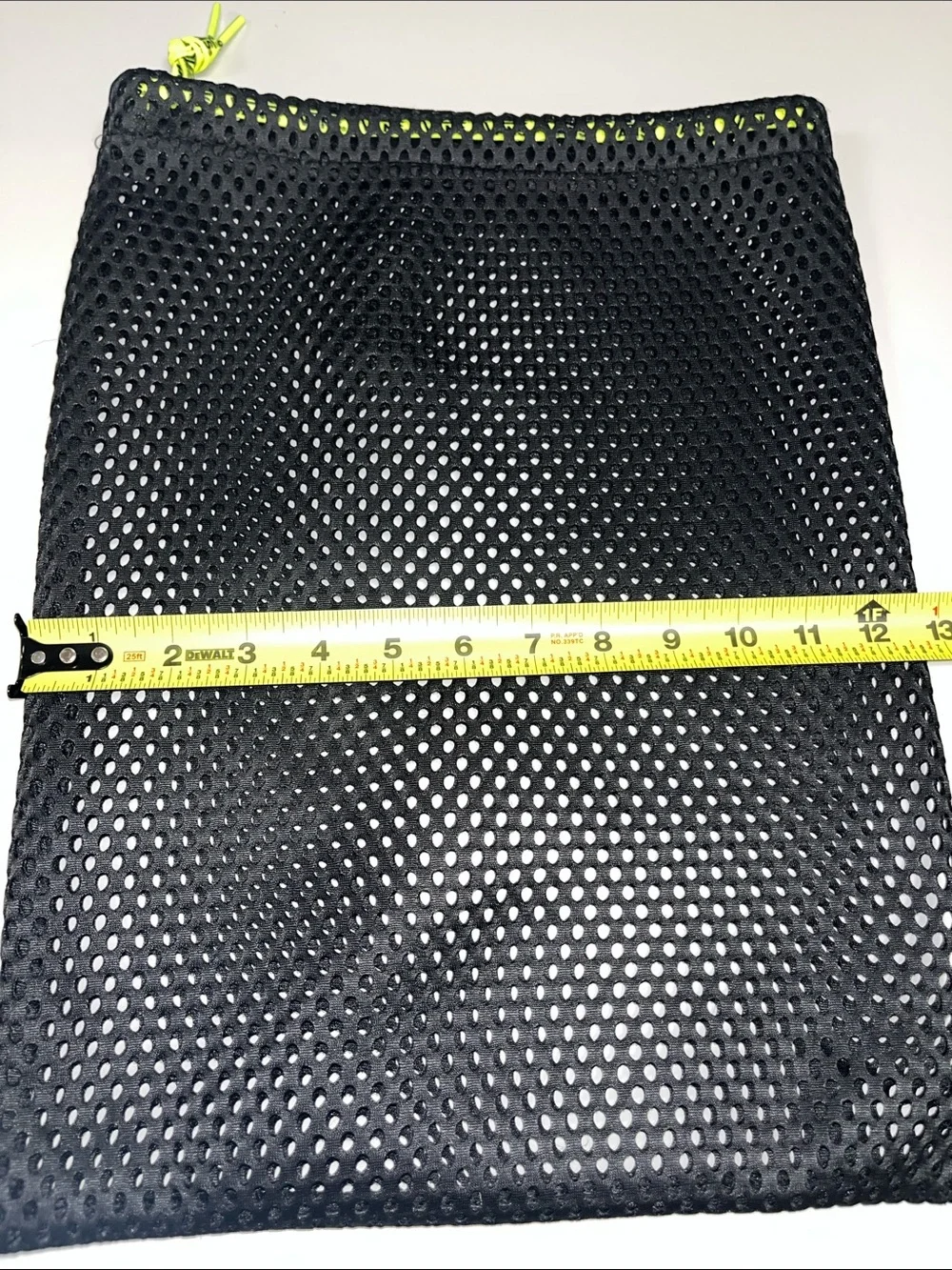 Vans Black Mesh Pouch with Neon Yellow Drawstring